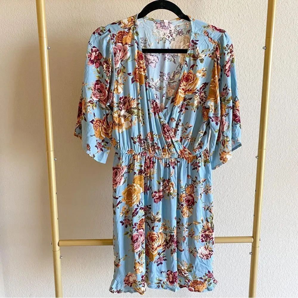 Floral Faux Wrap Dress